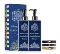 Coloration Cheveux,Plant-Based Hair Coloring Cream,Coloration Cheveux Chatain,Natural Plant Hair Dye, Pure Plant Extract for Grey Hair Color Bubble Dye,Natural Plant Hair Dye (Brun châtaigne,2 Pcs)