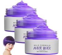 Coloration Cheveux Violet,Colorant Capillaire Colorant Temporaire,Violet Cire Colorante Cheveux Hommes Et Femmes,Gel Colorant Cheveux Non Permanent,Coloration Temporaire Cheveux Fêtes Ou Cosplay (3PC)