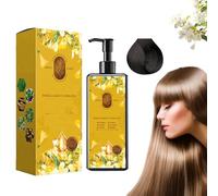 Coloration florale mono-agent, 300 ml, coloration végétale nourrissante, couverture des cheveux blancs, adoucit et apporte de la brillance pour hommes et femmes (Light brown)