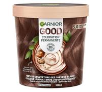 Coloration - GARNIER - 5.0 Coffe Brown - Sans ammoniaque - Crème au karité - Couvre 100% cheveux blancs
