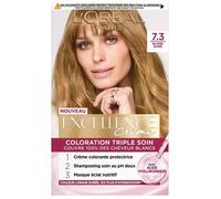 Coloration - L'OREAL PARIS - Excellence 7.3 Blond doré - Crème triple soin - 72 ml - Couvre 100% cheveux blancs