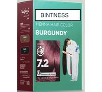 Coloration naturelle henné Bourgogne 7.2 - 6 sachets de 10g - Sans ammoniaque ni baryum - Kit avec pinceau + gants inclus