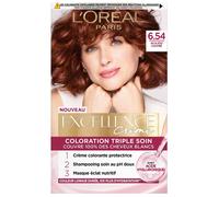 Coloration permanente 6.54 Excellence crème L'OREAL PARIS - Blond foncé acajou cuivré