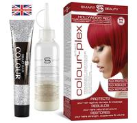 Coloration Permanente Rouge Hollywood avec Soin Capillaire Plex Anti-Casse, Coloration Végane et Sans Cruauté, Sans PPD, Couverture à 100% des Cheveux Gris, Couleur de Cheveux Rouge Par Smart Beauty
