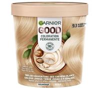 Garnier - Coloration Permanente - Sans Ammoniaque - 90% d'Ingrédients d'Origine Naturelle - Beurre de Karité - 100% Couverture Cheveux Blancs - Kit Recharge - Blond Clair Vanille (9.1) - Good