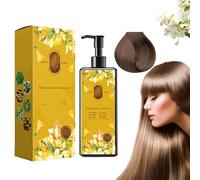 Coloration végétale nourrissante, 300 ml, coloration florale mono-agent, shampoing longue tenue et naturel pour femmes, adoucit et fait briller (Dark brown)