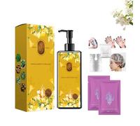 Coloration végétale nourrissante, parfum floral naturel pour cheveux blancs, longue tenue, adoucit et apporte de la brillance, avec masque nourrissant et accessoires de coloration. (Dark Brown)