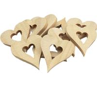 Colorations - Décorations en bois en forme de coeur grand, 20pcs.