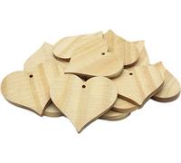 Colorations - Ornements en bois en forme de coeur grand, 20pcs.