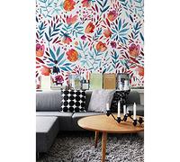 Coloray Le Papier Peint 208x146cm Décoration Muraux Intissé Entoilage En Tissu Meuble Chambre Salon Cuisine - Fleurs florales de pavot vintage