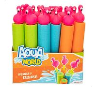 Colorbaby 45567 - Aqua World Lanceurs d'eau avec poignée de flamand, Jeux d'eau, Jouets d'été, Cadeaux d'anniversaire, Pistolets à Eau, Jets d'eau, Lot de 24 unités