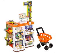 ColorBaby 47965 My Home Supermarché Jouet avec Poussette Lumière et Son réaliste, Caisse enregistreuse électronique, 50 pièces, Taille 50 x 42 x 82 cm, Jouets pour Enfants 3 Ans
