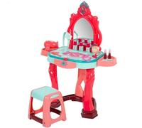 ColorBaby 47969 Beauty Fashion Princess Coiffeuse de maquillage pour fille avec tabouret 22 cm, lumière et son, 57 x 24 x 75 cm, accessoires de beauté pour enfants, jouet fille 3 ans