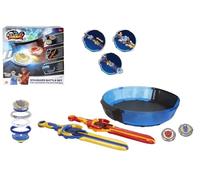 COLORBABY 48095 Infinity Nado Standard Battle Set, 2 toupies Fury Wave Dragon vs Blazing War Bear, 2 épées lanceuses, Stade Sable, lumières, Jeux toupie, Piles incluses Jeu de Bataille
