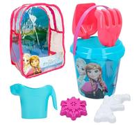 ColorBaby 48205 - Disney Frozen Ensemble Seau de Plage avec Pelle, râteau, arrosoir et Accessoires, Sac à Dos de Plage pour Enfants, Set de Plage pour Enfants, Sac à Dos avec Jouets pour la Plage
