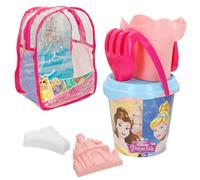 ColorBaby 48211 Disney Princesses Ensemble seau de plage avec pelle, râteau, arrosoir et accessoires sac à dos pour enfants