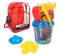 ColorBaby 77377 Marvel Spiderman Ensemble de Plage pour Enfants Ensemble Seau de Plage avec Pelle, râteau, arrosoir et Accessoires, Sac à Dos de Plage pour Enfants, Sac à Dos avec Jouets