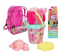 ColorBaby 77388 - Barbie Ensemble de Plage pour Enfants avec Pelle et Accessoires - Ensemble Seau de Plage - Sac à Dos de Plage pour Filles - Ensemble de Plage pour Enfants - Sac à Dos avec Jouets