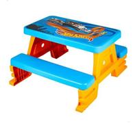 ColorBaby 77430 Hot Wheels Table de pique-nique pour enfants, table et chaise d'apprentissage pour enfants, table à dessin, tables