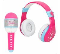ColorBaby Barbie 47868 Lot d'écouteurs sans Fil Bluetooth avec Serre-tête et Microphone, lumières colorées, Jeu karaoké, câble USB, Cadeaux pour Filles de 4 Ans