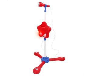 ColorBaby Bontempi 39214 Microphone pour Enfant réglable avec Base, Connexion à téléphone Portable ou Tablette, Effets de lumière et mélodies, Hauteur réglable de 60 à 100 cm, Jouet Musical pour