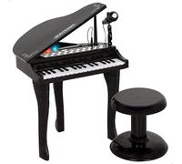 ColorBaby Bontempi 39217 Piano à queue avec 32 touches, microphone, tabouret, lumières, guide des couleurs, enregistrement, lecture, entrée auxiliaire, structure stable, 40 x 46 x 62 cm, à partir de 3