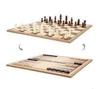 COLORBABY CB Games 3 en 1, Jeu d'échecs, Dames, Backgammon, 67 pièces, stratégie, Apprentissage pour Enfants, Jeux de Voyage, Jeu de Bois, Plaisir en Famille, +6 Ans (39261)