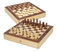 Cb Games Wooden Chess + Checkers Board Game Doré 30 x 30 cm