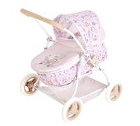 COLORBABY, Chariot de promenade poupée, 40 x 48 x 55,5 cm, poignée rembourrée, plateau accessoires, jouet fille, voiture poupées, poussette poupées, jeu d'imitation, design ergonomique (44998) Rose