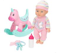 ColorBaby Colorbaby's 39346 Poupée pour bébé, Mesure 30 cm, avec balançoire, biberon, Membres articulés, poupées pour Filles, Jouet Fille 24 Mois, Jouets pour Enfants 2 Ans