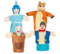 ColorBaby Cucu Show 39165 Set de marionnettes Pinocchio, 4 marionnettes Personnages 25 cm, matériaux Doux et sûrs, Jouets pour Enfants, pour Jouer en Groupe ou Passer du Temps en Famille