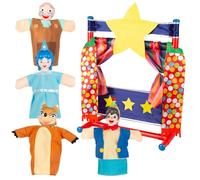 ColorBaby Cucu Show 39172 Lot de 4 marionnettes Pinocchio, matériaux Doux et sûrs, Jouets pour Enfants, pour Jouer en Groupe ou Passer du Temps en Famille 25 cm