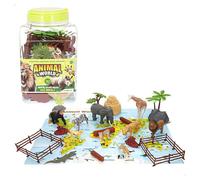 ColorBaby Animal World 39320 Cube Animaux alvajes 30 pièces Tapis Carte en Anglais, Figurines réalistes, Jeu Symbolique, Set éducatif, Plaisir et Apprentissage + 3 Ans