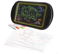 ColorBaby Good Idea! 39430 Tablette néon pour dessiner, 4 marqueurs, 6 pochoirs à calquer, chiffon gomme, tableau magique, tableaux noirs, jouets éducatifs, jouet enfant à partir de 3 ans