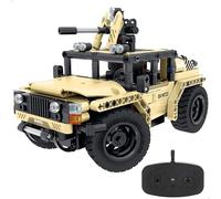 Im.master 2-in-1 Military Remote Control Car-370 Pcs Construction Game Jaune