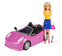 ColorBaby Isabella 47813 Poupée articulée avec Voiture, 27 cm, avec Accessoires, Lunettes de Soleil, téléphone Portable, Support pour Selfies, Sac, rafraîchissement, poupées pour Fille, Cadeaux + 3