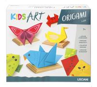 Lisciani Kit Origami Kids Art – 105 feuilles colorées, manuel illustré, 4 socles bois – Dès 7 ans