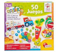 ColorBaby Lisciani - Carotina 50 Jeux - Jeu de société - Stylo électronique Parlant - Panneau Double Face - 55 jetons, 24 Cartes mémo, 10 Puzzles, Maxi Affiche, 3 Ans, 47620