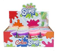 ColorBaby Lot de 12 pots de slime pour enfant 100 g, texture visqueuse et malléable, couleurs vives assorties, non toxique, idéal pour jouer et stimuler le toucher, recommandé à partir de 3 ans (24986