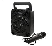 COLORBABY Mini Haut-Parleur karaoké avec Microphone, lumières RVB, Connexion sans Fil, USB, microSD, Radio, Fonction stéréo, Batterie Rechargeable, Format Portable 11,5 x 10 x 18 cm, pour fêtes