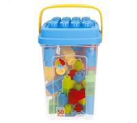 ColorBaby - Pièces de Construction Enfants, 50 Blocs Maxi, Cubes empilables bébé, Briques Jouet, méga Blocs Jeu Construction, Jouets bébé, Cube Briques Construction Enfants (49280)