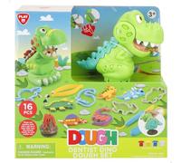 ColorBaby Play 39611 Jeu de pâte à Modeler Dentiste de Dinosaures 4 Pots de Couleurs, moules à Modeler, Outils de modelage, expérience sûre, Enfants à partir de 3 Ans