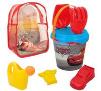 colorbaby sac à dos set plage Cars - seau avec accessoires d18 + moules (48223)