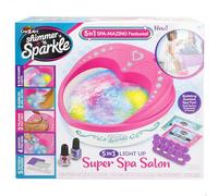 COLORBABY Shimmer N Sparkle Spa pour les ongles et les pieds, bain des pieds, fonctionne avec lumière, intègre des bulles, y compris des vernis, des sels parfumés, jouets pour fille, cadeaux pour