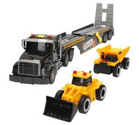 ColorBaby Speed & Go 39297 Trailer de Jeu avec Pelleteuse et Benne de Construction, système de Friction, échelle 1:14, lumières et Sons, Jouets pour Enfants 3 Ans, Grands camions