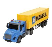 ColorBaby Speed & Go 39546 Camion conteneur Manful, Grande Taille, système de Friction, Cabine pivotante, Porte arrière Rabattable, lumières et Sons, Jouet d'imitation pour Enfants à partir de 3 Ans