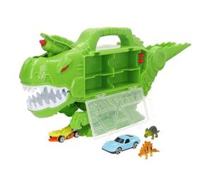ColorBaby Teamsterz 39479 Mallette Porte-Voiture Dino Destroyer 2 véhicules, 2 Dinos, 3 flèches, Lanceur, 8 Trous, Jeux de Voiture, Voitures de Course, Jouets pour Enfants, recommandée + 3 Ans