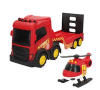 ColorBaby Teamsterz 39484 Camion de Pompiers avec hélicoptère de Jouet, Design résistant et léger, Depuis 18 Mois, Fonctionnement Manuel, sans Piles, Jouet éducatif, pour intérieur et extérieur