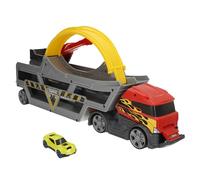 ColorBaby Teamsterz 39495 Camion Lanceur de Voitures, Piste avec looping, Rampe réglable, Comprend 1 Voiture métallique, capacité pour 14 Voitures, Jouet interactif, Fonctionne sans Piles, dès 3 Ans