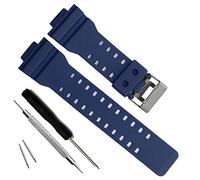 ColorBerry Bracelet de montre de remplacement en résine naturelle pour montre pour homme - Compatible avec modèles G-Shock GD120/GA-100/GA-110/GA-100C (Navy Blue)